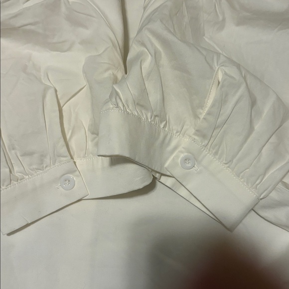 Commense White Puff Sleeve Button-Down Dress NWOT - Picture 7 of 12